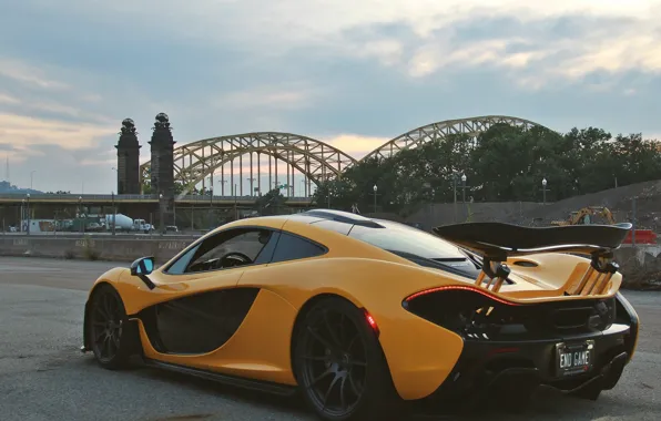 Картинка мост, McLaren, гиперкар, sports car, McLaren P1