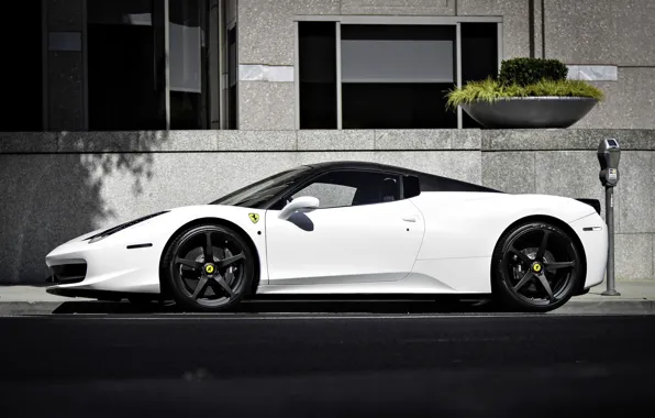 Картинка Ferrari, white, supercar, 458, Italia