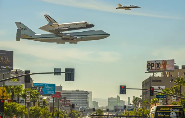 Картинка Калифорния, шаттл, NASA, Лос-Анджелес, Los Angeles, California, shuttle, Endeavour
