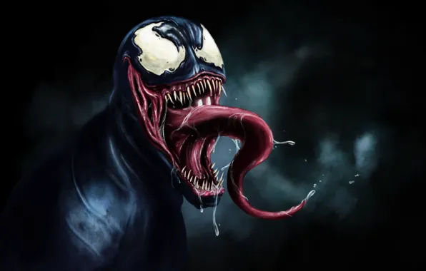 Картинка Black, Venom, Spider Man, tongue