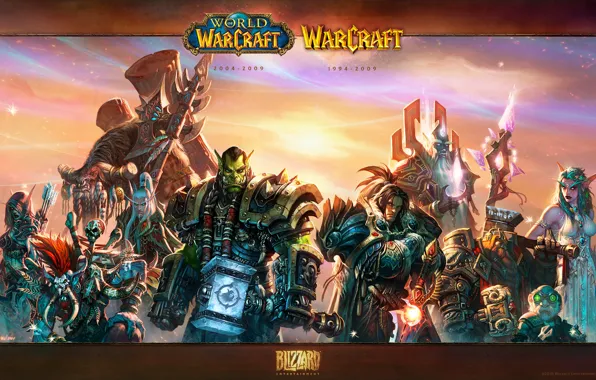 Картинка эльф, человек, WoW, World of Warcraft, гном, орк