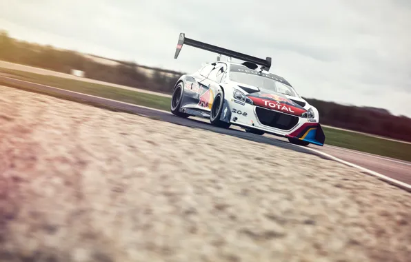 Картинка Top Gear, Peugeot, трек, Red Bull, front, Total, Sport 208 T16 Pikes Peak