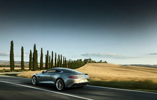 Картинка машина, авто, движение, Aston Martin, скорость, красота, мощь, Vanquish, совершенство