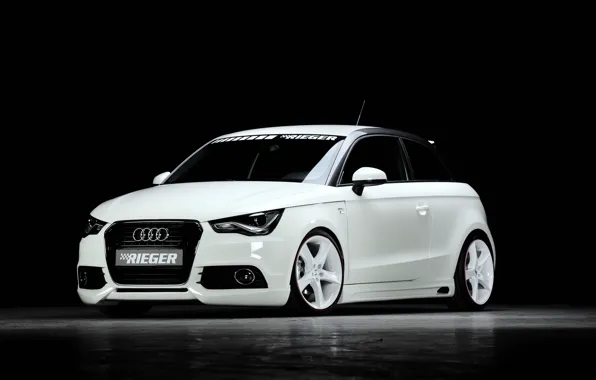 Картинка Audi, ауди, тюнинг, белая, 2013, Rieger