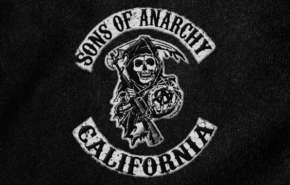 Картинка смерть, череп, коса, Логотип, Sons of Anarchy, Сыны анархии