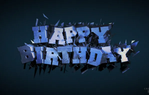 Картинка текст, день рождения, cinema 4d, render, рендер, открытка, B-day, birth day