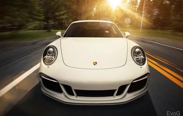 Картинка белый, 911, Porsche, white, порше, блик, Carrera, Evano Gucciardo