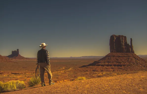 Картинка desert, Monument Valley, cowboy, dry