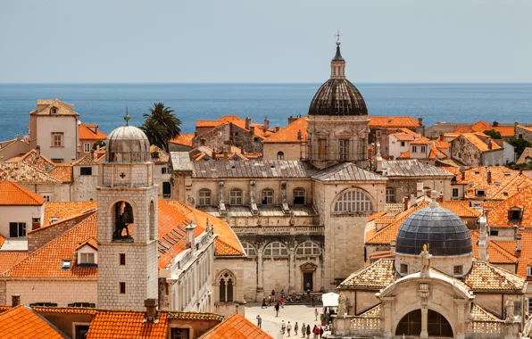 Картинка здания, панорама, Хорватия, Croatia, храмы, Дубровник, Dubrovnik, Адриатическое море, Adriatic Sea