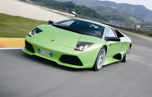 Картинка дорога, скорость, Lamborghini, суперкар