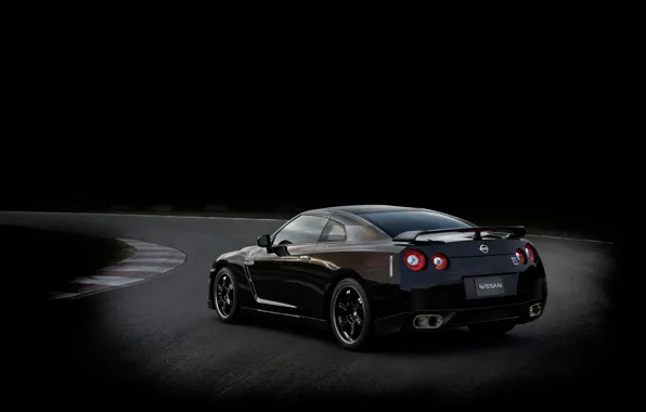Картинка черный, Nissan, SpecV, GT-R