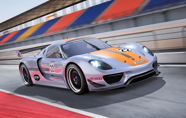 Картинка Concept, скорость, трасса, Porsche, порше, 918, RSR