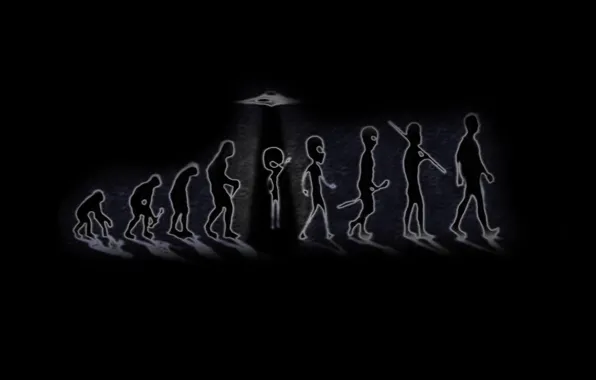 Картинка человек, НЛО, обезьяна, Эволюция, происхождение