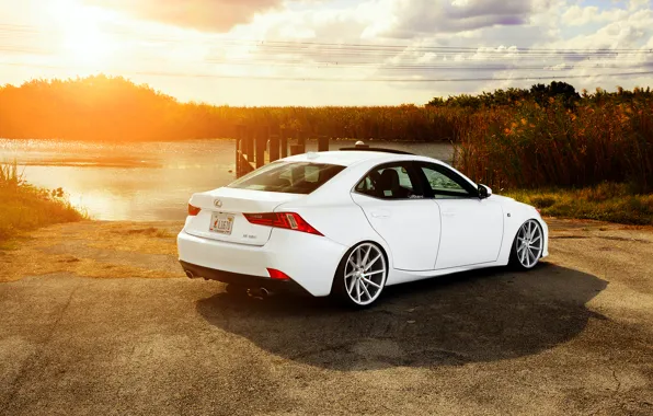 Картинка Lexus, white, vossen wheels, IS F-sport