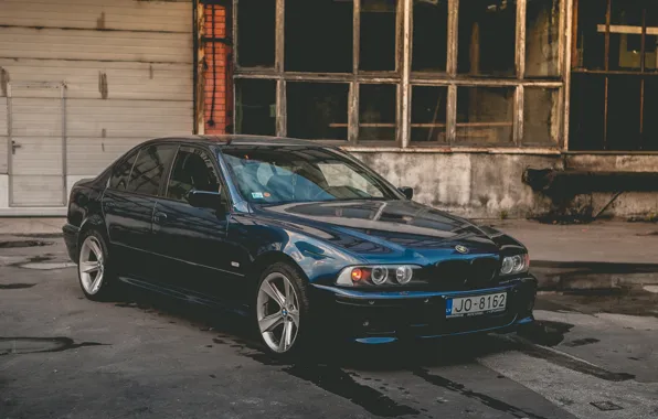 Картинка Синий, BMW, БМВ, E39, 5 Series