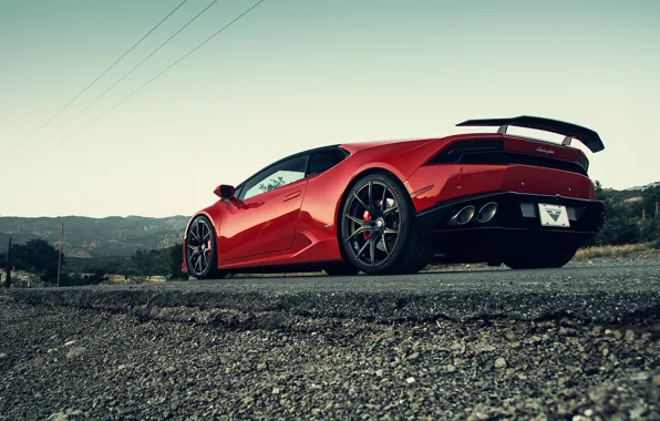 Картинка Lamborghini, Red, красная, 2015, Huracan, хуракан, ламбордини