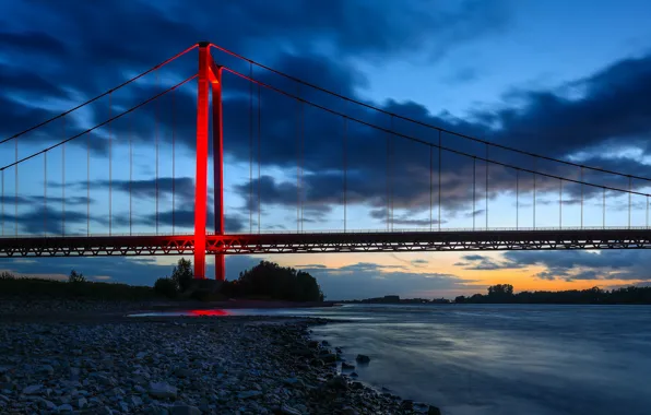 Картинка мост, река, Германия, Germany, река Рейн, Северный Рейн-Вестфалия, North Rhine-Westphalia, Эммерихский мост, Rhine River, Emmerich …