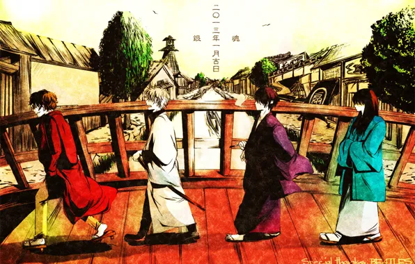 Картинка самурай, гин, гинтама, широяши, саката, гинтоки, белый демон, шинскэ, кацура, сакамото