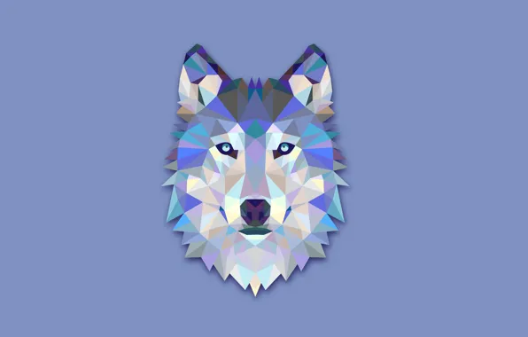 Картинка абстракция, волк, минимализм, голова, светлый фон, wolf
