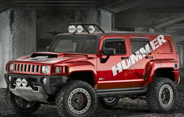 Картинка concept, red, Hummer, off_road, h3r