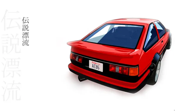 Картинка Toyota, AE86, red car, Drift legend
