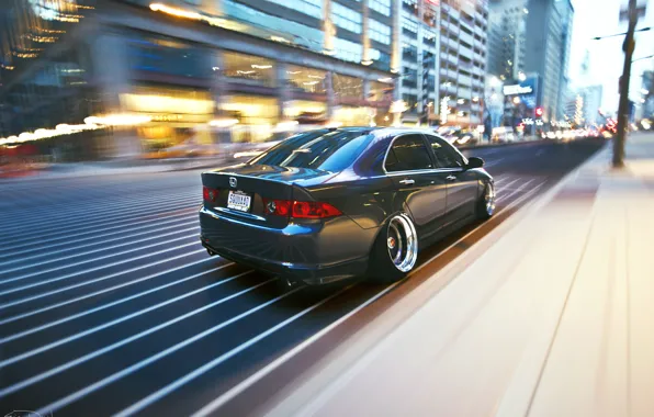 Картинка город, движение, скорость, Honda, accord, stance, Acura TSX