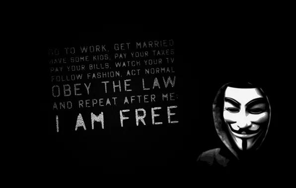 Картинка Black, Smile, Mask, Text, V For Vendetta