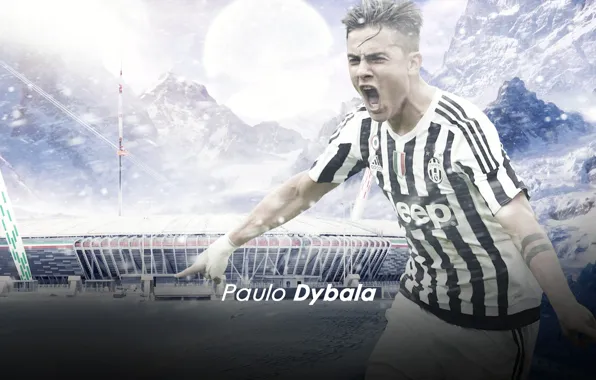 Картинка wallpaper, sport, stadium, football, player, Paulo Dybala, Juventus FC, Juventus Stadium