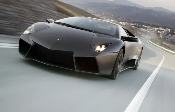 Картинка дорога, Lamborghini Reventon, передок, ламборгини