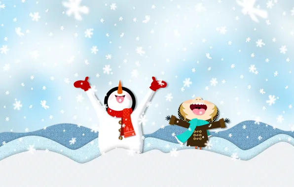 Картинка зима, снег, снежинки, настроение, настроения, праздники, новый год рождество