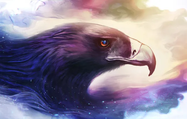 Картинка птица, орел, клюв, art