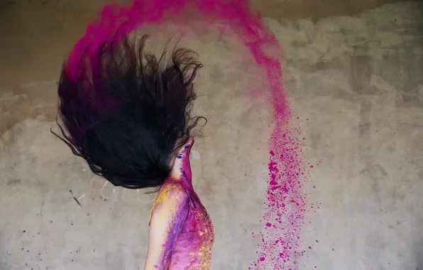 Картинка colourful, happy, colour, action, happiness, ballet, movement, moving, ballerina, powder paint