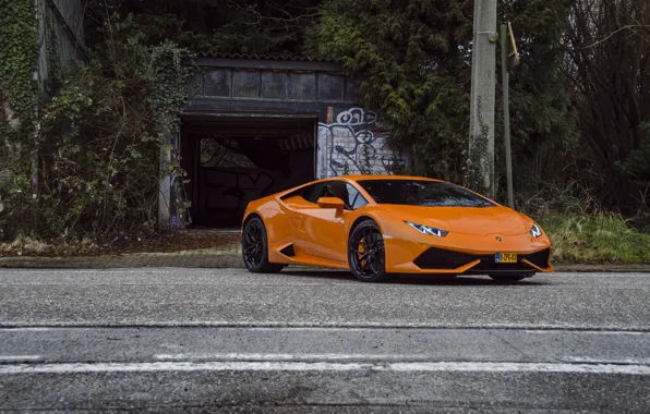 Картинка Lamborghini, Orange, Huracan, LP610-4