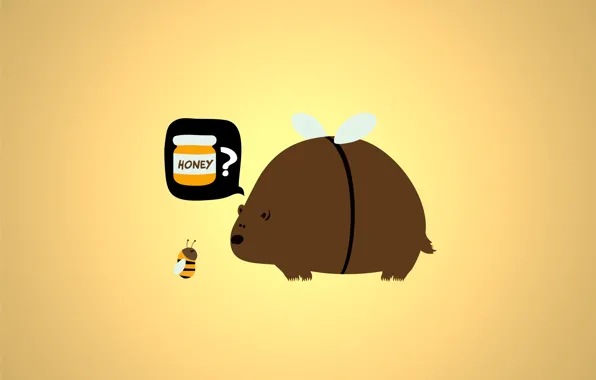 Картинка пчела, мед, Медведь