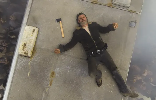 Картинка The Walking Dead, Rick Grimes, Ходячие мертвецы, топорик
