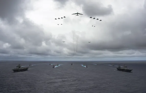 Картинка море, оружие, George Washington, Carl Vinson, Carrier Strike Groups