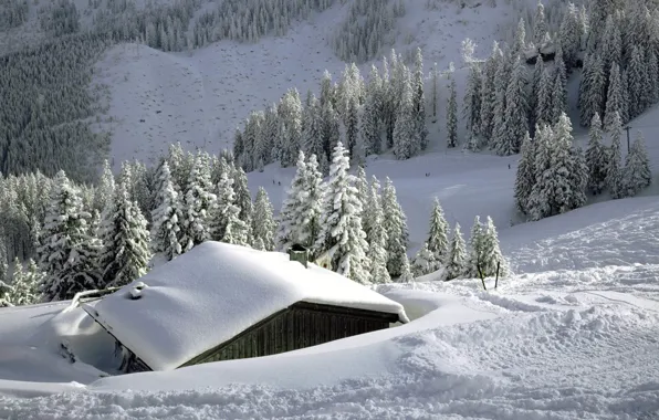 Картинка house, winter, snow