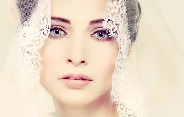 Картинка veil, wedding dress, pretty woman