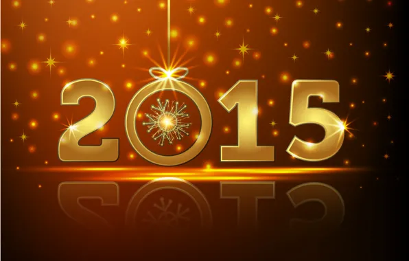 Картинка Новый Год, gold, New Year, Happy, 2015