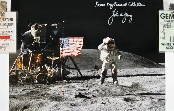 Картинка NASA, Space, history, white room, autograph, Apollo-16