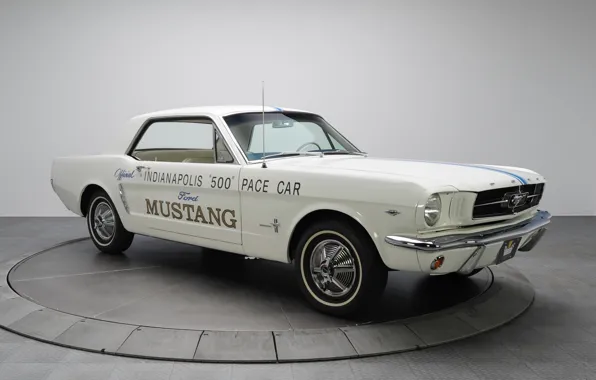 Картинка ретро, Ford Mustang, классика, pace car, 1964г