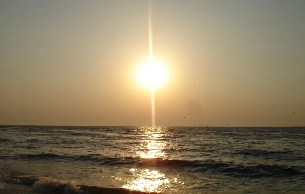 Картинка волны, солнце, вечер, Азовское море