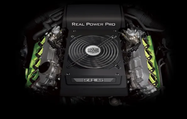 Картинка двигатель, amd, cooler master, блок питания, real power pro
