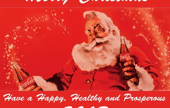 Картинка Санта, Coca-Cola, открытка