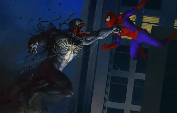 Картинка black, Spider-Man, Venom, Peter Parker