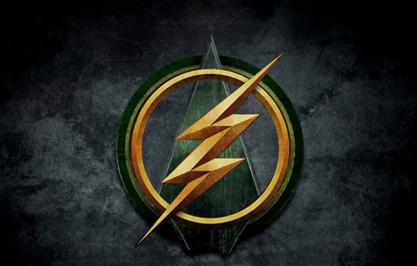 Картинка green, logo, crossover, Arrow, Flash, tv series, Arrow and Flash crossover