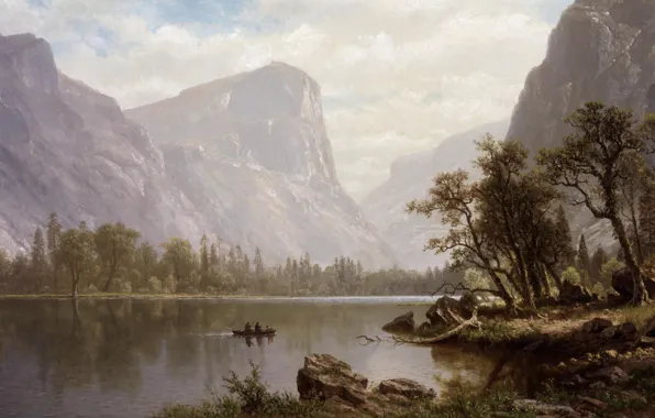 Картинка картина, живопись, Yosemite Valley, painting, 1864, Albert Bierstadt, Mirror Lake