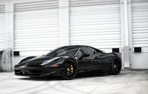 Картинка Ferrari, black, 458, Italia