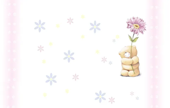 Картинка цветок, настроение, праздник, подарок, арт, мишка, детская, Forever Friends Deckchair bear