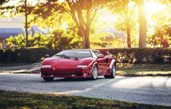 Картинка red, supercar, Lamborghini Countach, hq wallpaper